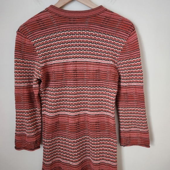 Free People | 70's Boho Groovy Knit 100% Cotton Bodycon Mini Dress - Size M - Picture 9 of 11